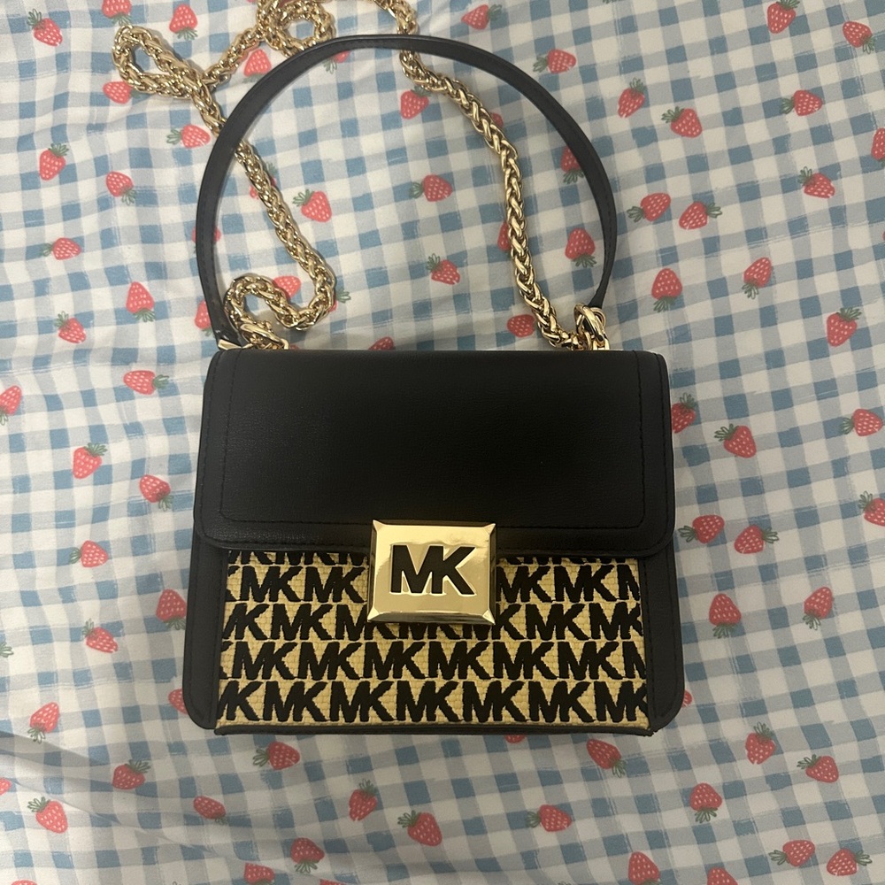 Michael Kors Black and Gold Crossbody Bag